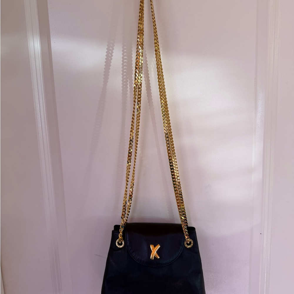 Paloma Picasso Elegant Black Crossbody with Gold Accents